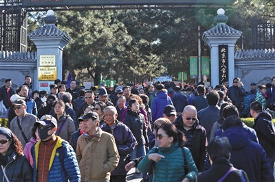 昨日，八宝山人民公墓迎来清明节前祭扫高峰，一大早就有大量市民前来扫墓。新京报记者 王飞 摄
